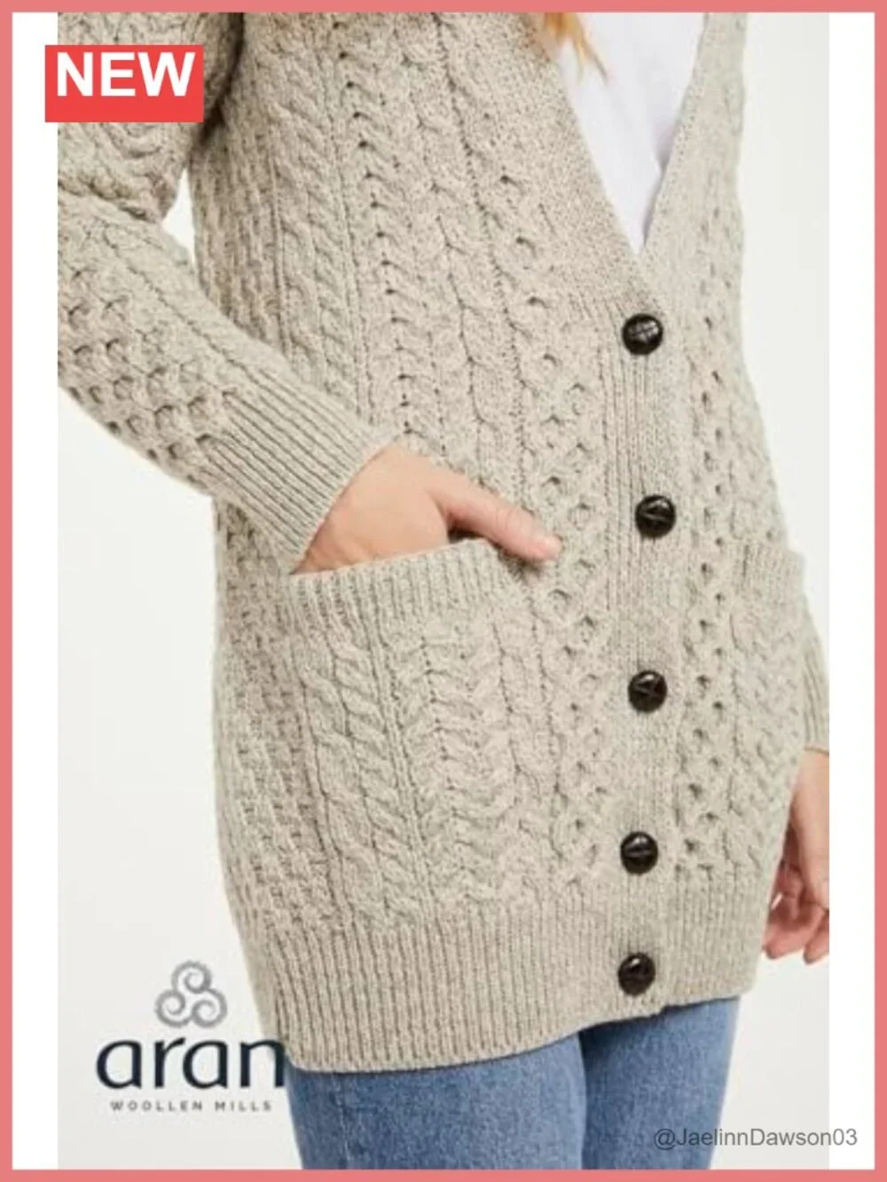 100% Supersoft Merino Wool Boyfriend Cardigan Long Sleeve Women's Sweater